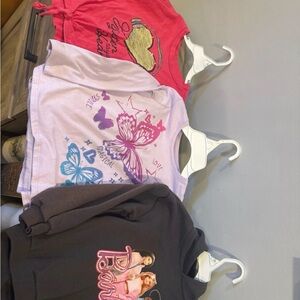 Barbie Kids Long Sleeve Tees - Pink, White, Black